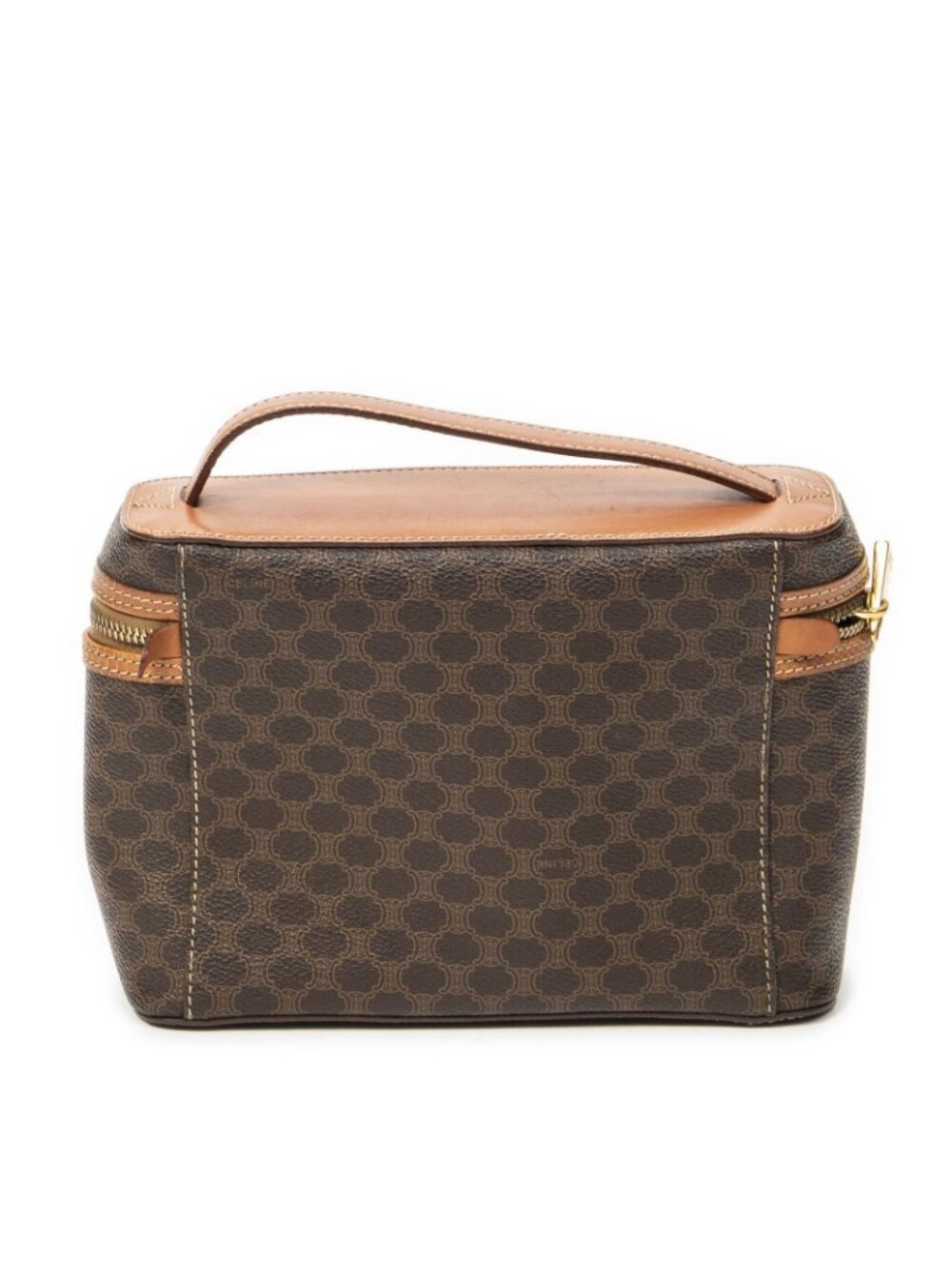 Celine Top Handle Toiletries Pouch Brown Macadam Canvas - Picture 5 of 10